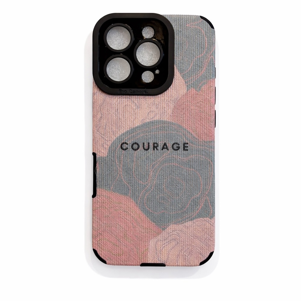 iPhone Phone Case Vertical Grain PU Leather Texture COURAGE Unisex